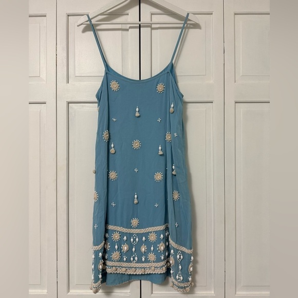 French Connection Spaghetti Strap Beaded Beach Sundress Resortwear Vacation 12 - Picture 4 of 12